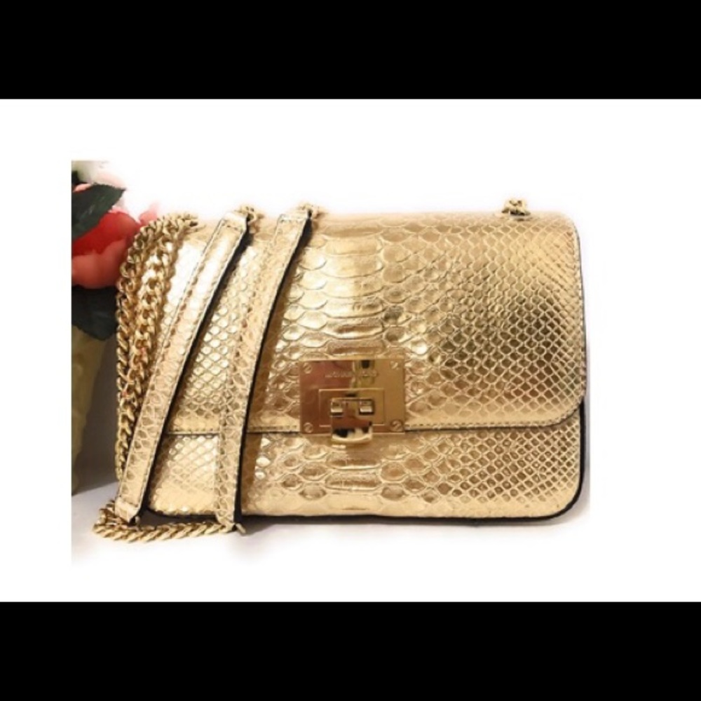 Michael Kors Embossed Leather Purse, Tina Gold